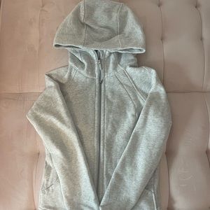 lululemon scuba full zip hoodie in heathered core ultra light gray size 4